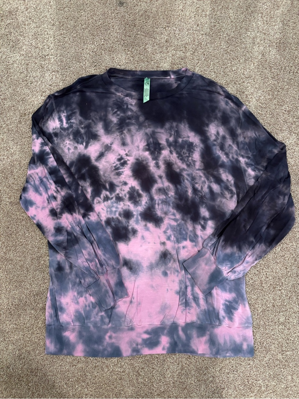 Honeydew Intimates Pink and Black Tie-Dye Crewneck Sweatshirt